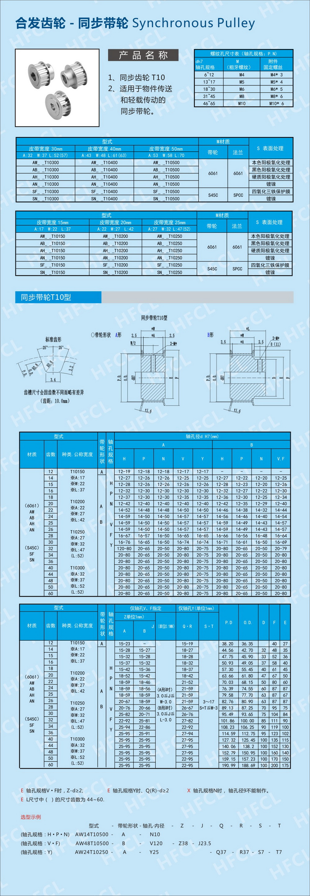 T10同步帶輪規格型號